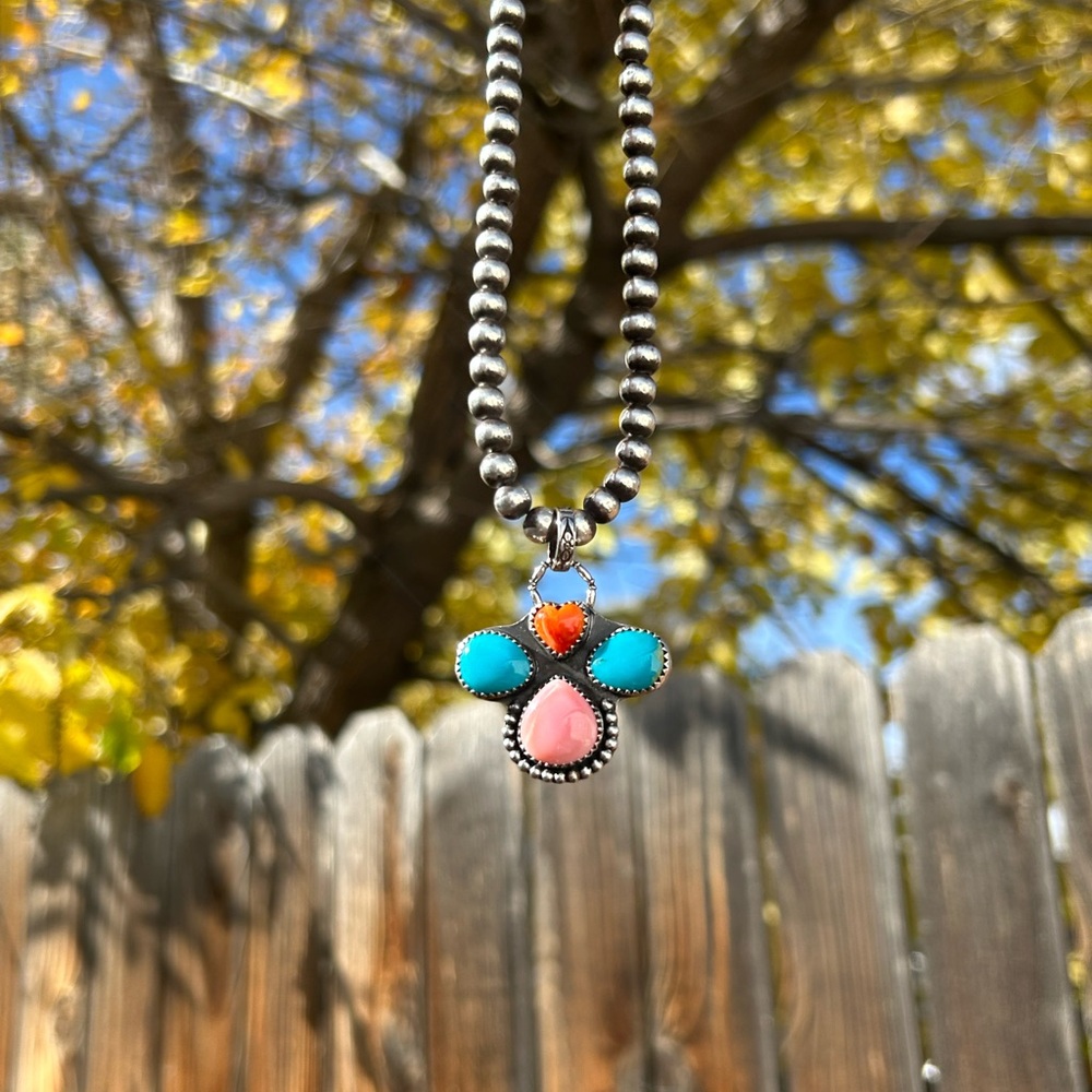 Turquoise, Spiny, Conch Shell Pendant
